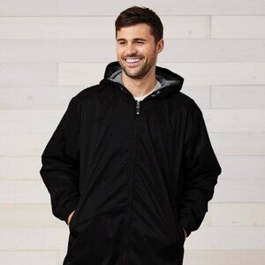 Men's Holloway Conquest Black Weather Barrier Jacket Nylon & Microfleece Size XL